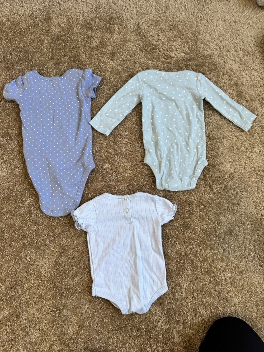 Carter's Baby One-Piece Bundle in Light Blue & Blue Polka Dot - Picture 2 of 3
